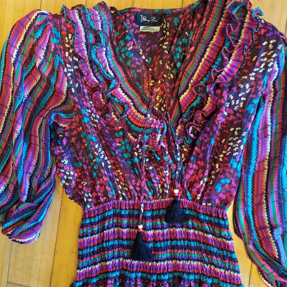 Diane Freis dress pack nd go travel stylish georgette high fashion boho look lrg